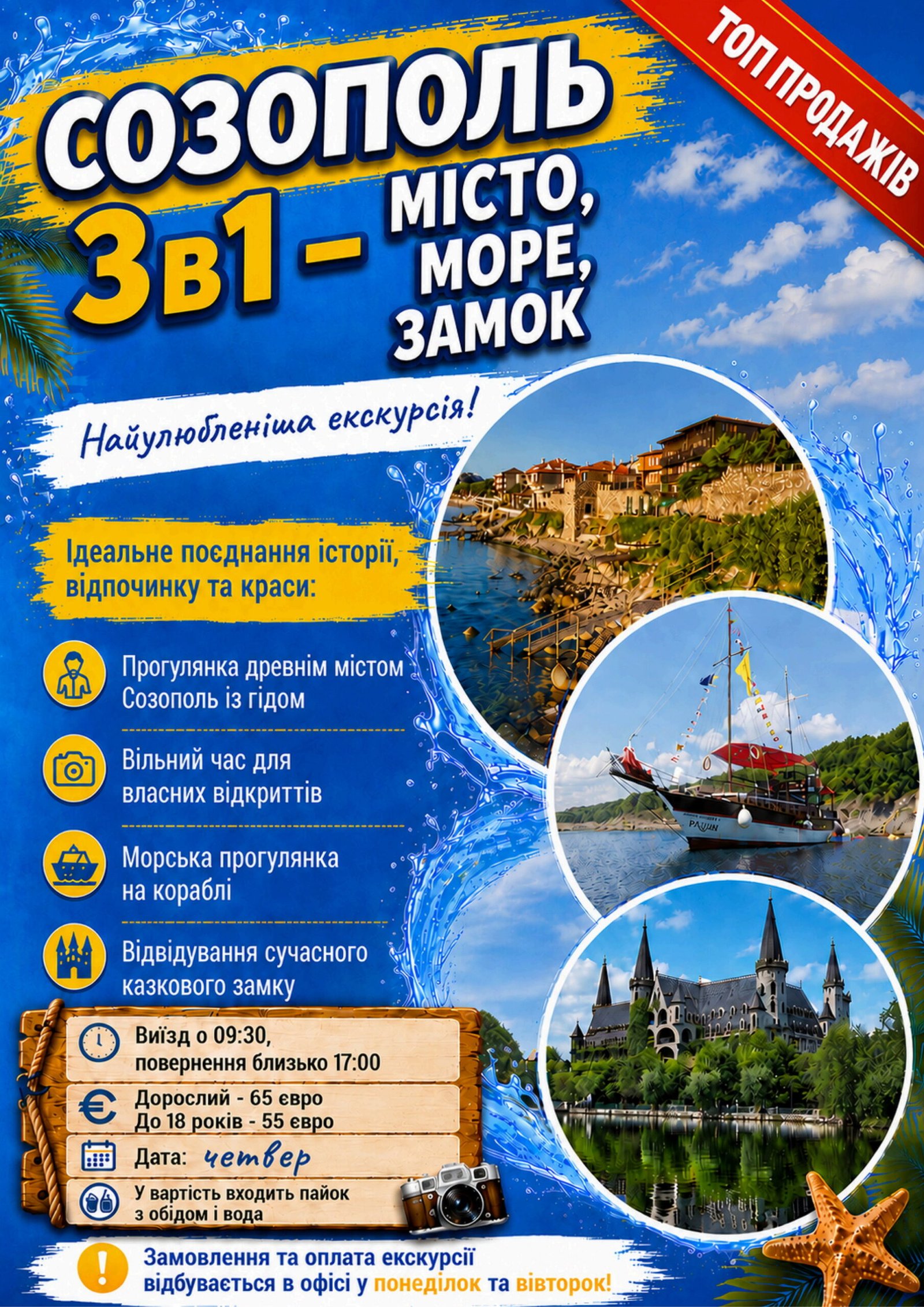 Созополь 3 в 1 — місто, море, замок